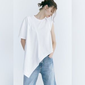 Zara Asymmetrical White Top